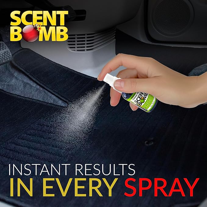 Scent Bomb Air Freshener Spray, Long-Lasting Odor Eliminator - Effective Deodorizer for Home & Car, Fresh Room Spray for Kitchen, Bathroom & Smell Neutralizer - 1 oz Pack of 4, Green Apple Scent