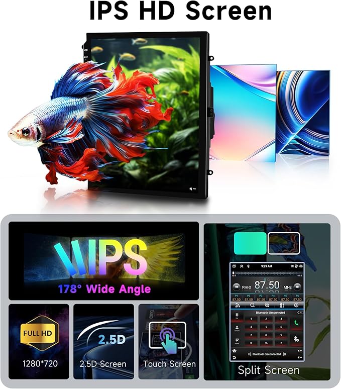 [8 CORE 4G+64G] Car Radio for Toyota Fortuner Hilux 2005-2014 with Wireless Carplay/Android Auto, 9.7 Inch Android 13 IPS Touch Screen Car Stereo, Bluetooth, GPS Navi, WiFi, SWC, DSP + Backup Camera