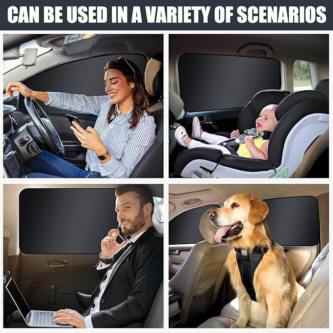 ZATOOTO Side Window Sun Shade - 4 Pack Car Window Covers 99% UV Light Block Car Curtains Magnetic Side Window Sun Shade Keeps Cooler for Breastfeeding, Taking a nap, Changing Clothes, Camping