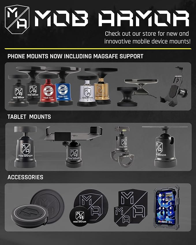 Mob Armor Heavy Duty Magnetic Phone Mount for Car - Universal Car Phone Holder for iPhone & Android, Strong Magnet for Off-Road & Commercial Vehicles, Cell Phone Car Accessories for Women & Men
