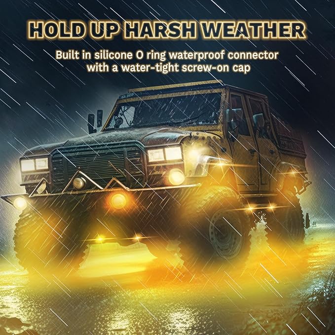 12 Pods Full Angle RGB Rock Lights Compatible with 12V Trucks Jeep UTV SUV ATV Boat Golf Cart, Waterproof Multi-Color, App/Remote Control Led Rock Lights with Music Mode(Patented)