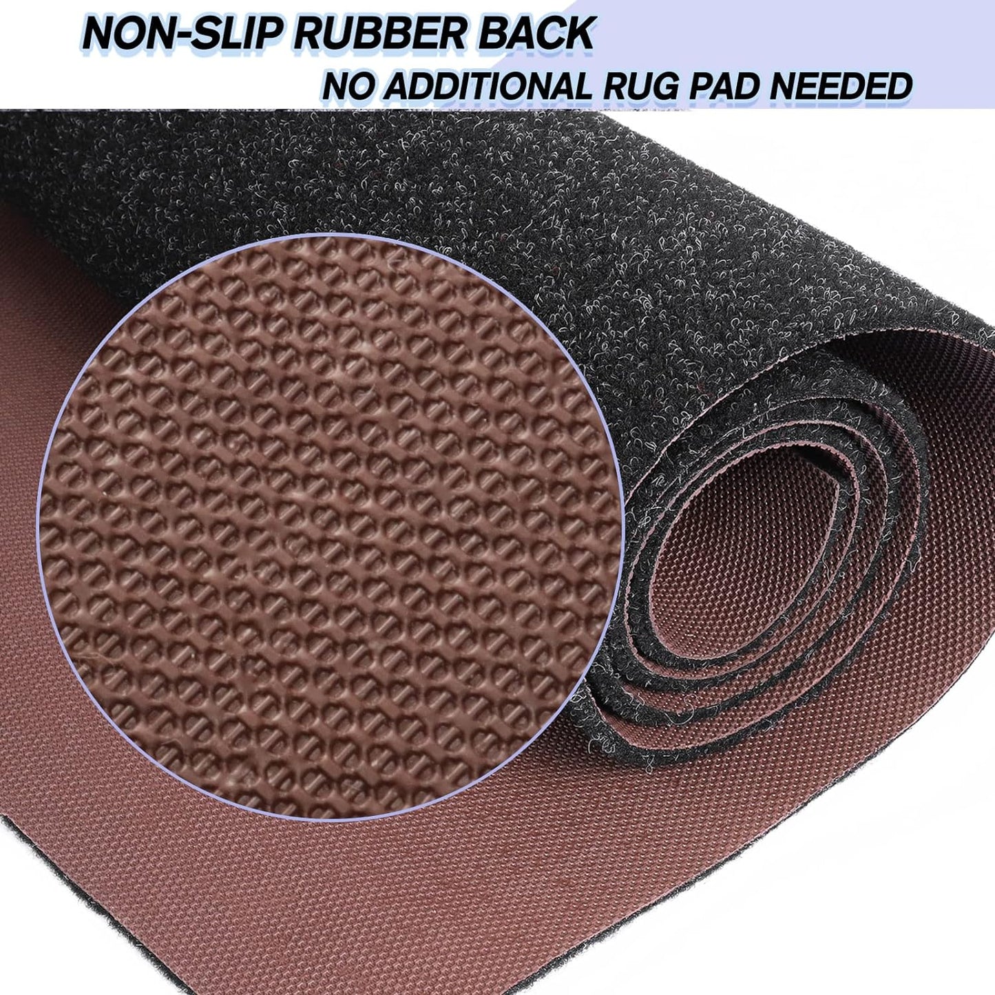 Custom Size Backed Non-Slip Area Rugs Runner, Easy Clean, Waterproof Runner Rugs for Hallway Entryway, Kitchen, Laundry, 2FT x 38FT, Black