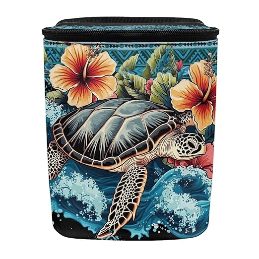 BIGCARJOB Flower Blue Turtle Car Trash Can Bin for Car Back Seat,Portable Car Trash Bag Hanging,Vehicle Trash Can Automotive Car Garbage Cans Auto Accessories