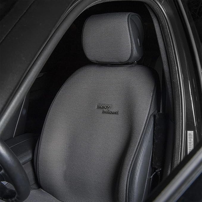 Sojoy IsoTowel Front Car Seat Cover-Microfiber Car Seat Protector Sweat-Quick Dry Non-Slip Seat Towel Cover-Honeycomb Cloth Four Seasons All Weather (Black)