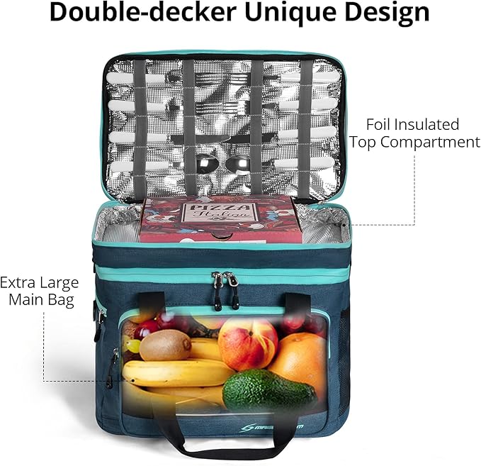 Maelstrom Portable Collapsible Soft Cooler Bag – 24/30/60 Cans Double-Deck Leakproof Ice Chest for Beach, Camping & Grocery