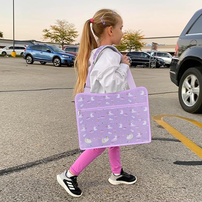MENZOKE Kids Travel Tray for Toddler Car Seat, Toddler Gift for Girl Activities with Dry Erase Board & iPad Holder Stand, Road Trip Essentials Accessories Lap Tray for Girl as Birthday Gift, Purple