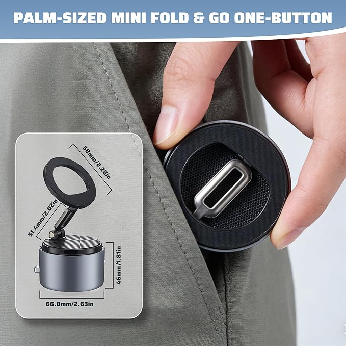 Phone Holder for Magsafe with Wireless Bluetooth Speaker, Cell Phone Stand HD Surround Sound Perfect for Home and Outdoors with Bluetooths Speakers for Desk Compatible with iPhone/Samsung