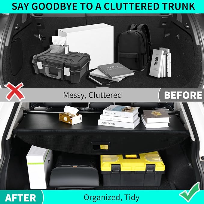 Tecoom Cargo Cover fit for Equinox GMC Terrain 2010 2011 2012 2013 2014 2015 2016 2017, Retractable Rear Car Trunk Security Cover, Anti-Peeping Shield Shade Luggage Privacy Screen