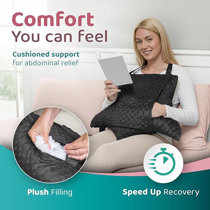 Zomaple Recovery Hysterectomy Pillow with Gel Pack & Lumbar Support – Post Abdominal Surgery Must Haves – Ideal for C-Section, Laparoscopic & Hernia Healing Comfort