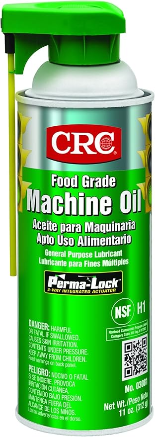 CRC 03081 General Purpose Food Grade Machine Oil Spray, (Net Weight: 11 oz.) 16oz Aerosol,Clear