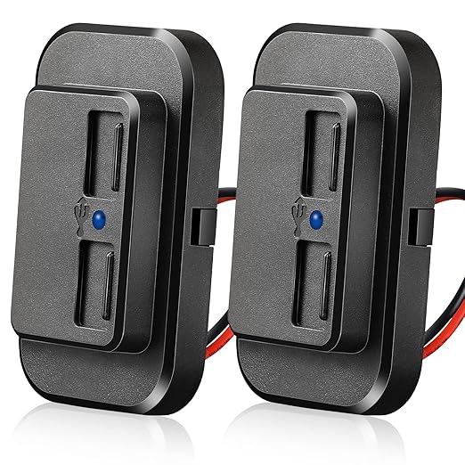 Frienda 2 Pieces 12V USB Automotive USB Panel Mount 12V USB Outlet Multi Switch Panel Car Outlet Socket Power Dual Port 12V 24V Quick Car Port for Cars Bus ATV RV Boat Truck, 3.1 A