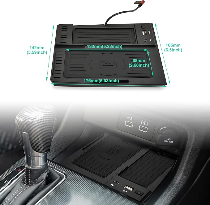 KEWISAUTO Car Wireless Charger for 2022-2025 Honda Civic, Center Console Charging Panel QC PD Fast Phone Charger Pad for Honda Civic 2022 2023 2024 2025 Accessories