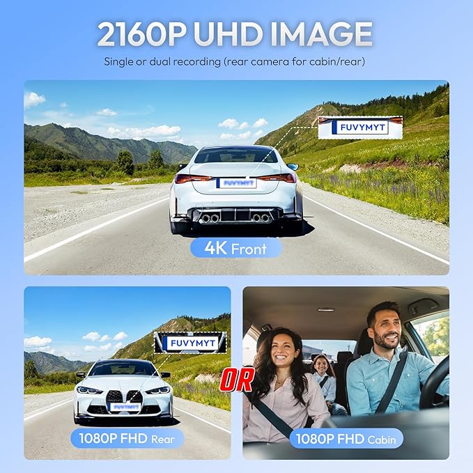 Single Channel 4K Dash Cam for 2025 Porsche 911 Carrera GTS 4 GTS T S GT3 Touring RS Turbo S (992.5),OEM Style,UHD 2160P Image6,WiFi & APP,Loop Recording,G-Sensor,Easy to Install,64GB Card
