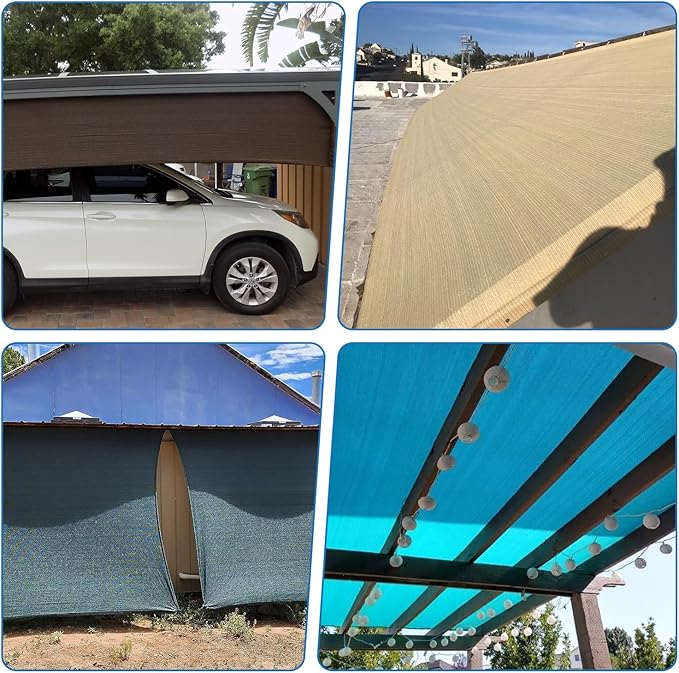 TANG Sun Shade Fabric Roll 8'x6' Shade Cloth for Garden Dark Green HDPE Mesh Shading Pergola Cover Replacement Canopy, 95% Blockage Sunshades for Outdoor Patio Backyard Plant