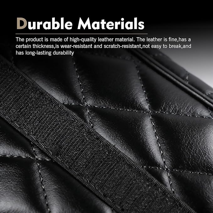 Car Jumper Cable Bag, 12.6In Leather Waterproof Tools Cable Bag, Portable Car Trunk Storage & Organizer for EV Charging Cord, Hoses, Universal for Road Trip Garage