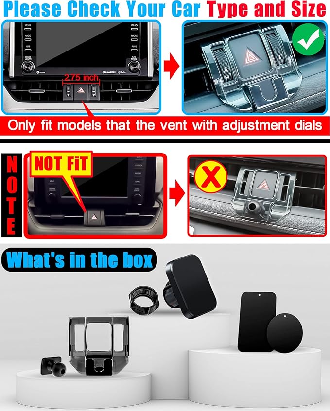 Phone Mount, Car Stand Holder, Only for (Toyota RAV4 2019 to 2024 Premium XLE, Adventure, TRD Off-Road, Limited, Hybrid XSE), Must with Adjustment Wheel, Otherwise Not Fit