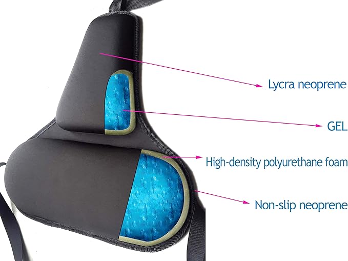 FOMI Firm Gel Foam Back Support (14" x 15") Care | Upper Lower Thoracic and Lumbar Support for Car, Home, Office Chair | Promotes Healthy Posture, Sciatica Pain Relief