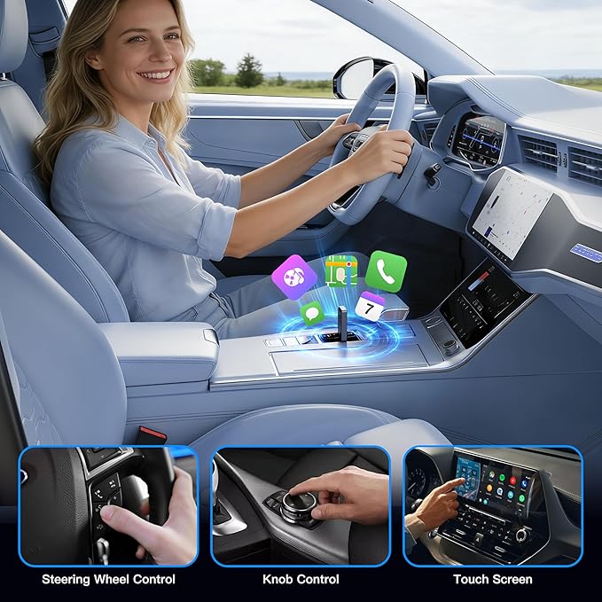 Wireless Android Auto Adapter, Plug & Play Dongle for Android11+ Phones, Wired to Wireless Conversion for Android Auto Cars, USB & Type-C Dual Port