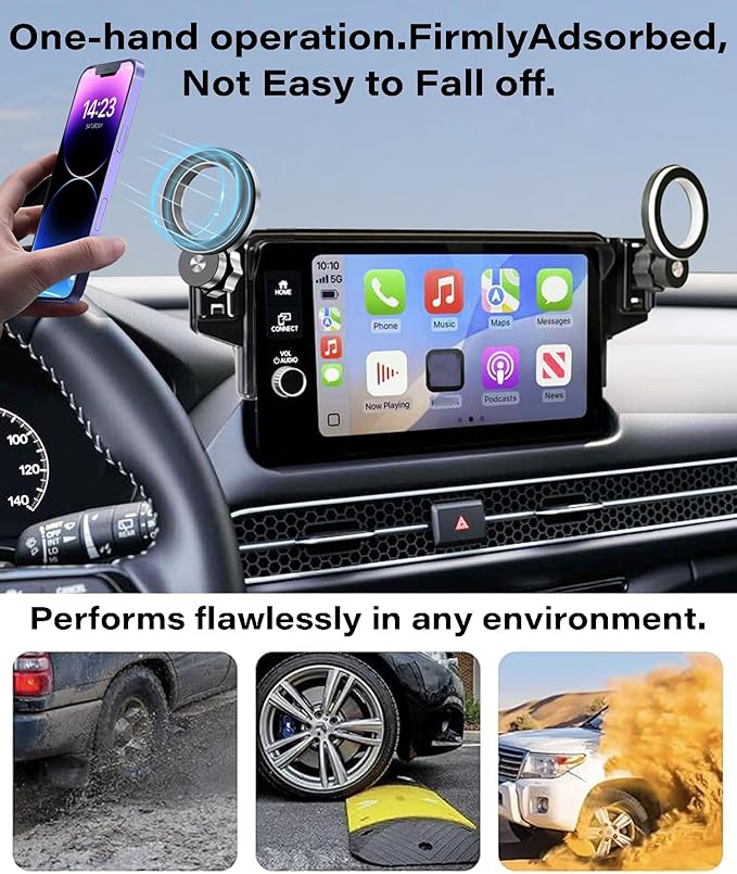Car Phone Holder for Honda CRV/CR-V Hybrid 2023 2024 2025 2026/HR-V 2023-2026 Accessories Apply to 7/9 Inch Touch Screen Fixed Clip Magnetic Cell Phone Mount Handsfree 360 Degree Rotation