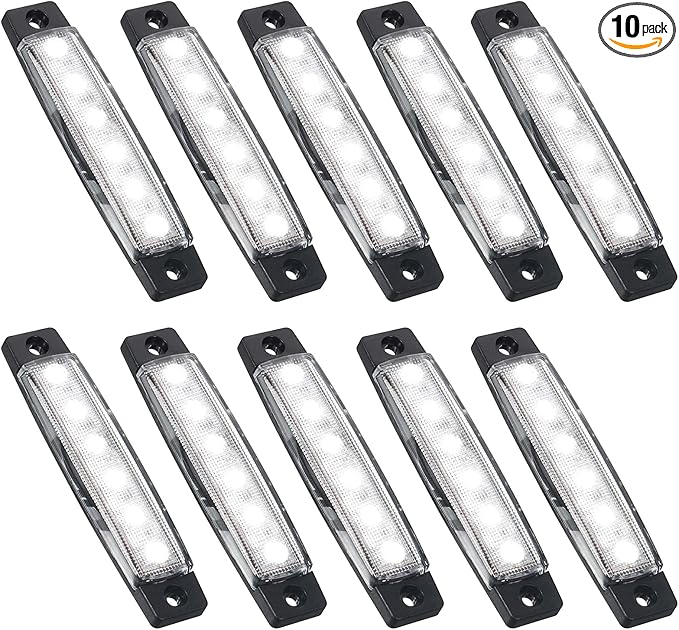 PSEQT 10 Pcs LED Rock Strip Lights Car Underglow Wheel Fender Well Lighting Kits Waterproof for Golf Cart Wrangler Offroad Truck RV UTV ATV Snowmobile (White)