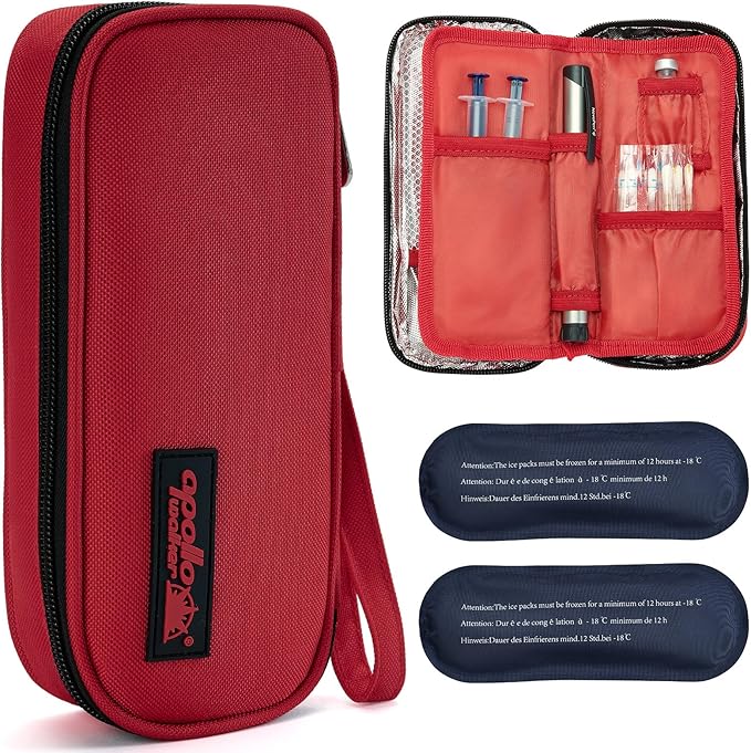 apollo walker Insulin Cooler Travel Case Diabetic Medication Cooler with Ice Packs and Insulation Liner insulin cooler travel case tsa approved