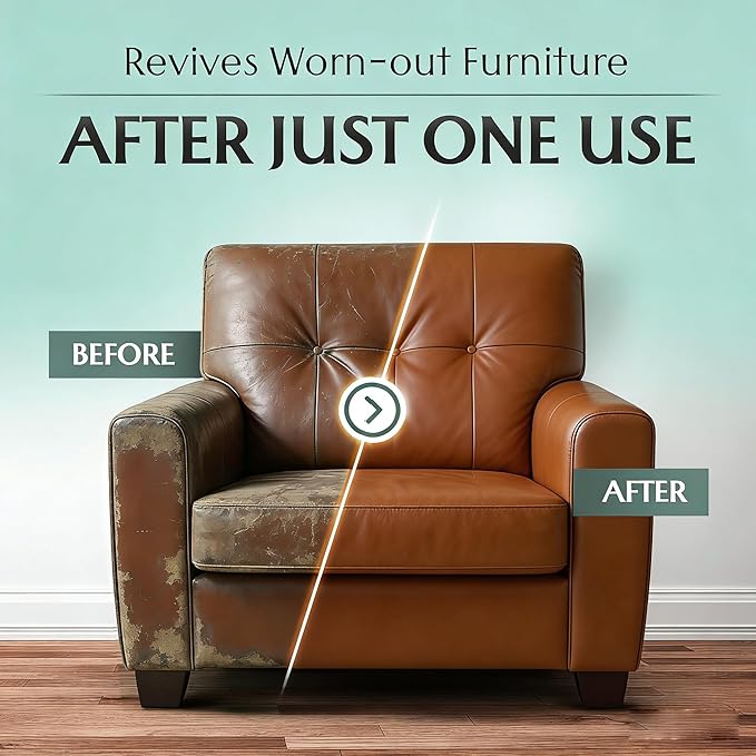 Furniture Salve with Brush, Furniture Repair Salve & Brush Set - Furniture Polisher Cleaner and Conditioner 4OZ for Leather Couch, Furniture, Home, Sofa, Car Seats