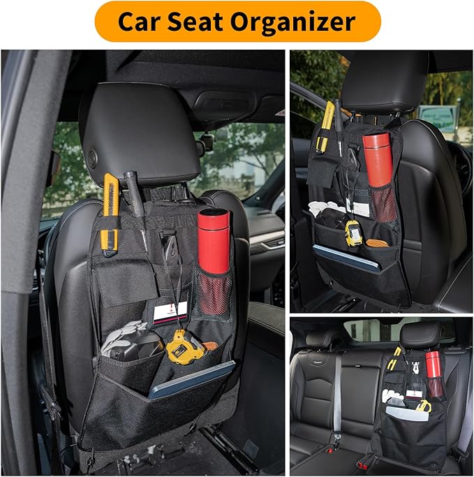Back Seat Car Organizer with Car Storage Bags, Universal Car Organizers and Storage Truck Organizer(Black)