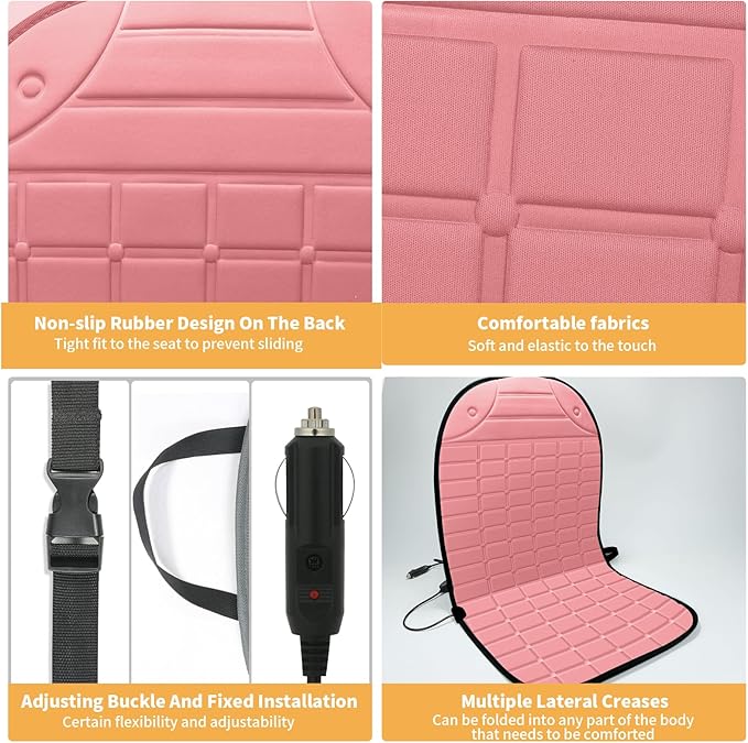 2 PCS Seat Cushion Comfortable Winter Seat Cover, Gifts for Family (Pink)