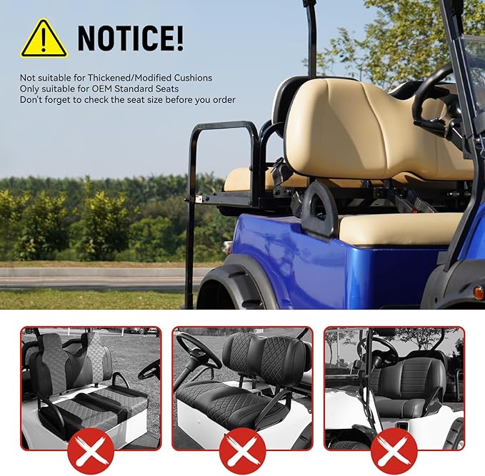 Golf Cart Front and Rear Seat Covers for Club Car Precedent 2004 and Up, Durable Polyester Fabric Club Car Precedent Seat Covers, Breathable Washable