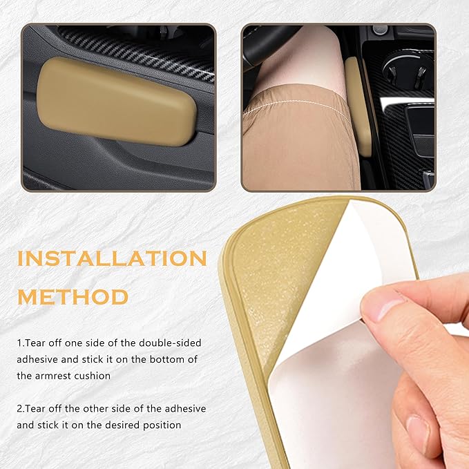 OFBAND 2PCS Elbow Pad Arm Rest, Soft Leather Arm Rest Pillow with One-Piece Molding for Comfortable Support, Universal Car Accessories, Knee Cushion, Door Armrest Pads (Grey)