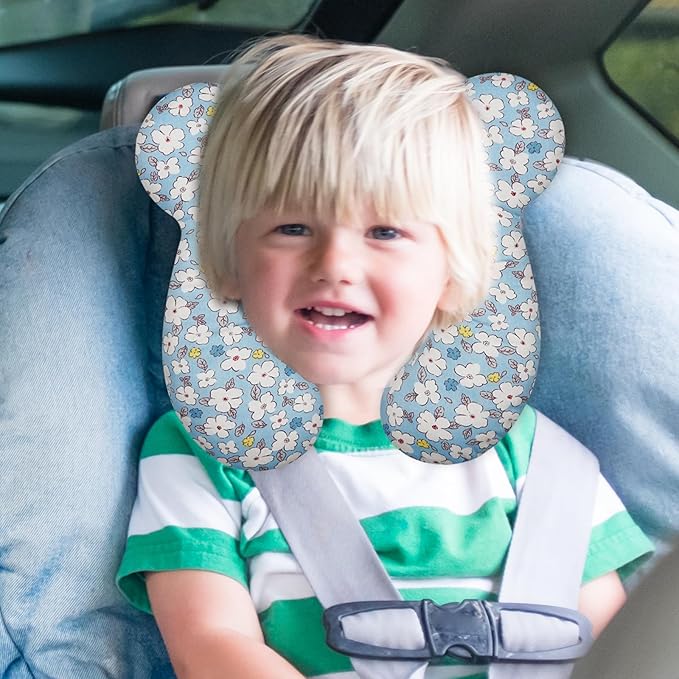 Baby Travel Pillow, Infant Kid's Cushion Soft and Skin Friendly for Car Seat, Pushchair and Stroller (Style A)