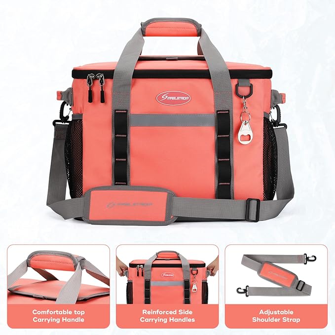 Maelstrom Collapsible Soft Cooler Bag,35/55/75 Cans Beach Cooler with Flip Top Lid, Ice Chest, Leakproof & Portable for Beach, Camping, Road Trips & Grocery Shopping