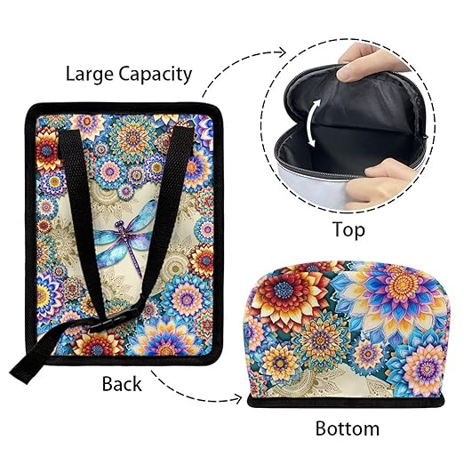 BIGCARJOB Lotus Dragonfly Car Trash Can Multipurpose Car Garbage Bin with Adjustable Straps,Women Trash Bags Can Organizer Storage for Front Back Seat Accessories