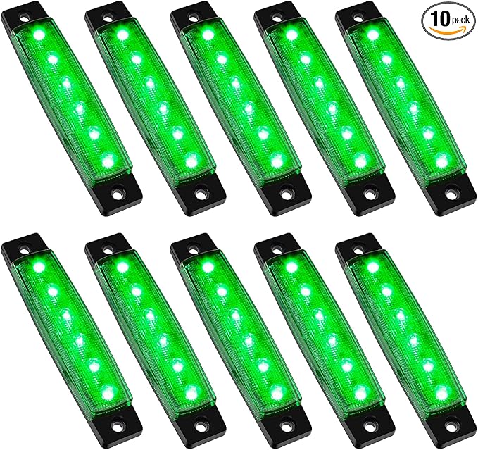 PSEQT 10 Pcs LED Rock Strip Lights Car Underglow Wheel Fender Well Lighting Kits Waterproof for Golf Cart Wrangler Offroad Truck RV UTV ATV Snowmobile (Green)