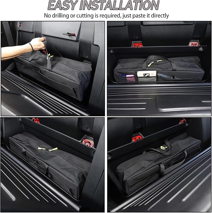 Lcojicep Car rear seat hidden storage bag Compatible with Tacoma 2016-2024 Oxford Cloth Car back seat back storage bag Accessories (1Pcs)