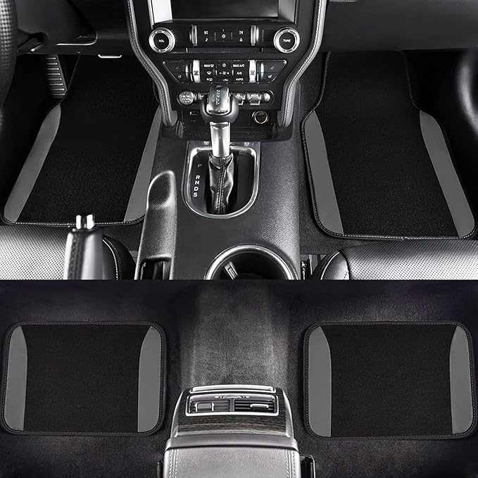 Flying Banner Car Seat Covers Front Seats Rear Bench Polyester car seat Protectors Easy installations Rear Bench Split Classic Man Lady Truck (Full Set - Low Back - Combo Pack, Black Gray)