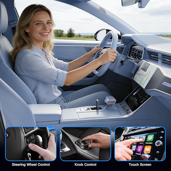 Wireless CarPlay Adapter for Apple iPhone - Convert Factory Wired to Wireless CarPlay Dongle, Plug & Play for iOS 10+ & Wired CarPlay Cars 2016+, USB & Type-C Port