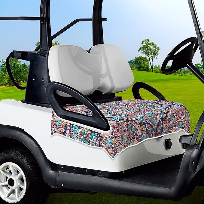 ENYORSE Golf Cart Seat Covers - Ethnic Style Golf Cart Towel Blanket for 2/4 Seater, Soft & Breathable Microfiber, Keeps Seats Cool & Comfortable, 51”x31”, Fits EZGO/Yamaha/Club Car