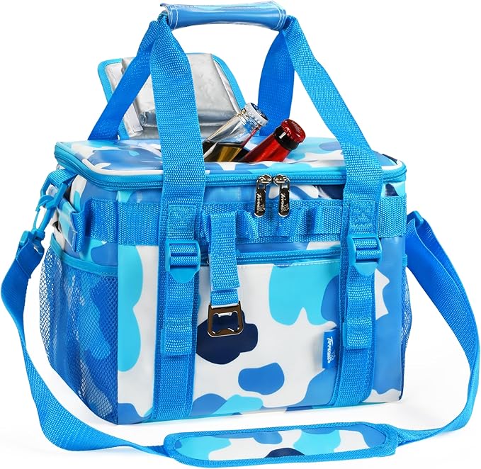 Tirrinia Soft Cooler Bag 24 Cans, Insulated Leakproof Portable Cooler with Lightweight & Adjustable Strap - Small Beach Cooler for Camping, Travel, Car, Picnic, Lunch Cooler Box