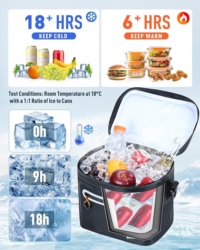 Soft-Sided Cooler Bag, 7/16/30 Can Insulated Lunch Box, Waterproof, Leak-Proof, Portable Lunch Bag for Work, Beach, Drink, Travel, Camping, Picnic