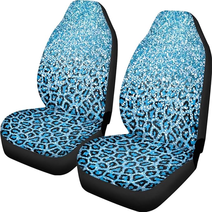 Leopard Print Universal Car Seat Covers Front Seats Only,Fit Most Cars,Sedan,Truck,SUV