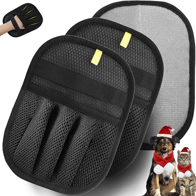 2-Pack Pet Hair Removal Glove for Cats & Dogs, 2025 Upgraded Five-Finger Electrostatic Pet Hair Remover Gloves, Reusable and Washable Fur Remover Tool for Carpet, Couch, Clothing, Car Seat