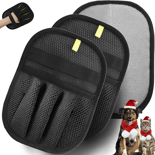 2-Pack Pet Hair Removal Glove for Cats & Dogs, 2025 Upgraded Five-Finger Electrostatic Pet Hair Remover Gloves, Reusable and Washable Fur Remover Tool for Carpet, Couch, Clothing, Car Seat
