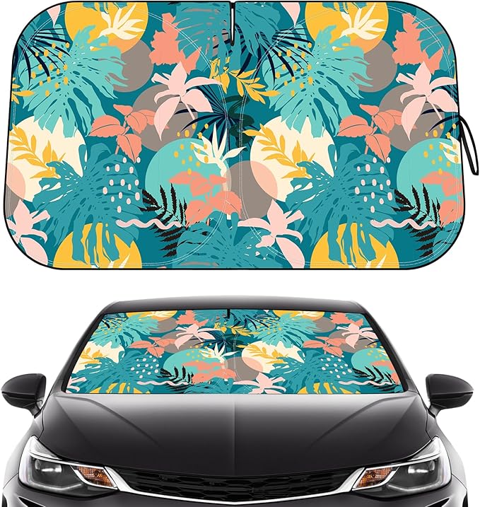 Windshield Sun Shade - Car Windshield Sun Shade for UV Protecion Heat Reduction 2025 Sun Visor for Car Interior (55"x31.5")