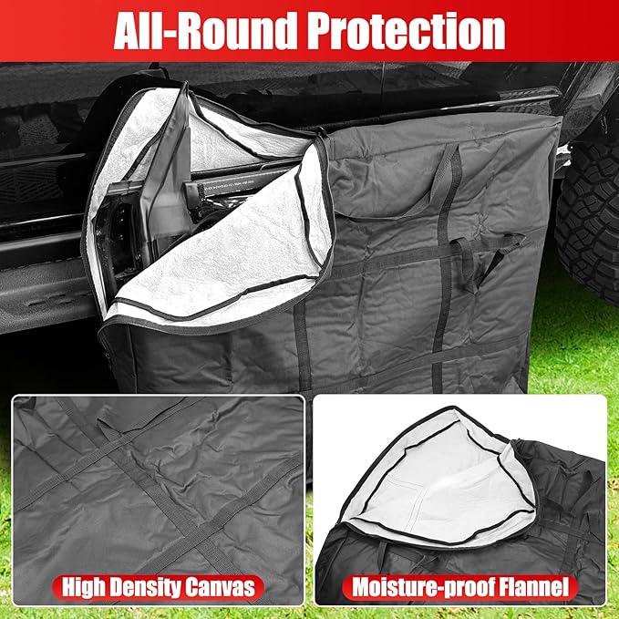 Front Door Storage Bag 2Pcs Compatible with Ford Bronco 2024 2023 2022 2021, Fit Bronco Accessories 4-Door,Portable Door Storage Bag