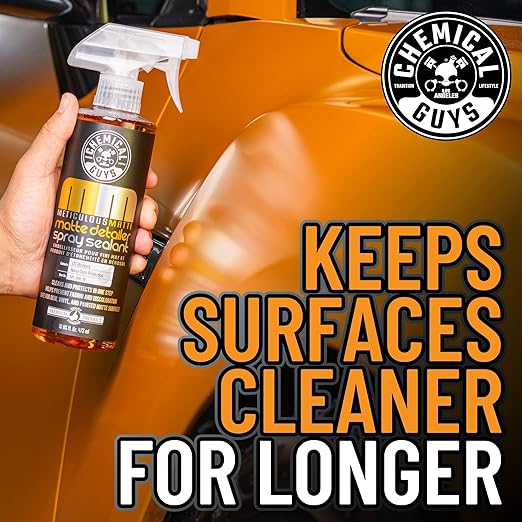 Chemical Guys Meticulous Matte Finish Detailer and Spray Sealant – Quick Detailer Spray for Satin and Matte Surfaces – Safe for Vinyl Wraps on Cars, Trucks & SUVs, 16 oz