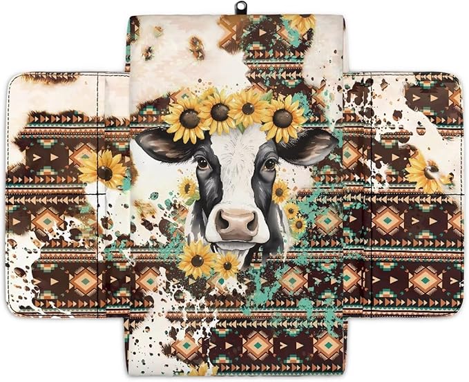 Tupalatus Aztec Car Armrest Cover Soft Cow Waterproof Armrest Seat Box Cover with 2 Storage Bags Car Center Console Cushion Pad Easy Installation Fit for SUV Truck Sedan Van