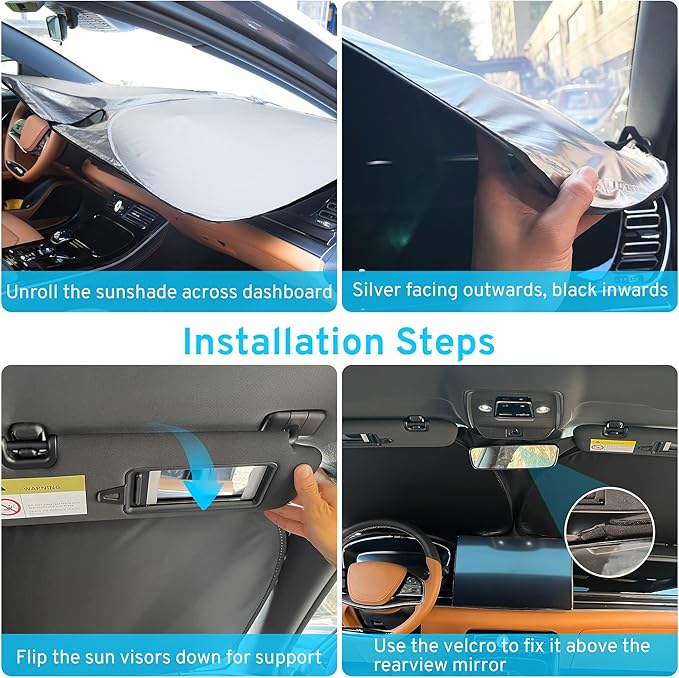 Car Windshield Sun Shade Sunshade Compatible With BMW 3-Series 328i 335i 320i 330i 325i F30 F31 M3 E60 E61 2026 2025 2024 2023 2022 2021-2013 Accessories, Foldable Car Front Window Sun Shield