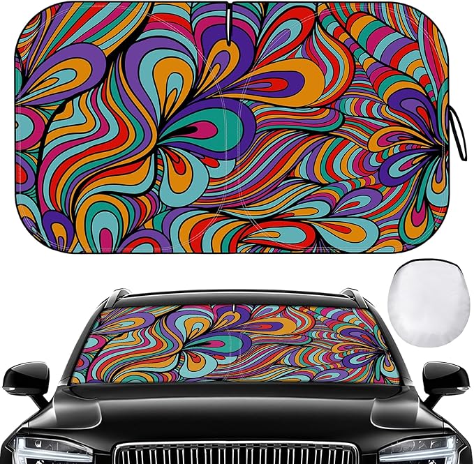 Windshield Sun Shade - Car Sun Shade Windshield, Reflector Sunshade Offers Ultimate Sun Protection for Hatchback, Truck, SUV, MPV