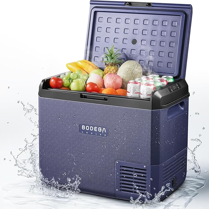 BODEGA COOLER 12v Car Refrigerator, 63QT(60L) IPX4 Waterproof Electric Cooler, APP Control Car Fridge with 12/24V DC 110-240V AC, -4℉~68℉, Portable Freezer for Truck Van RV Camping, Travel,Home